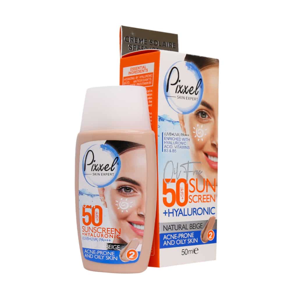 کرم ضد آفتاب SPF50 پیکسل مناسب پوست چرب و جوش دار 50 میلی لیتر ,بژ طبیعی
